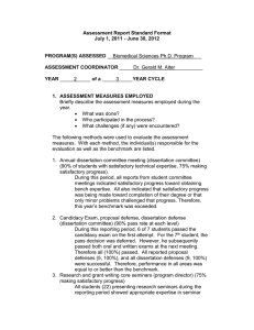 Assessment Report Standard Format July 1, 2011 - June 30, 2012