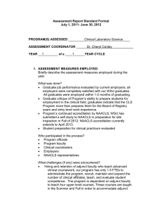 Assessment Report Standard Format July 1, 2011- June 30, 2012 PROGRAM(S) ASSESSED