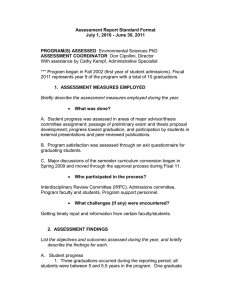 Assessment Report Standard Format July 1, 2010 - June 30, 2011