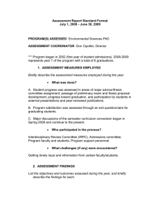 Assessment Report Standard Format July 1, 2008 - June 30, 2009