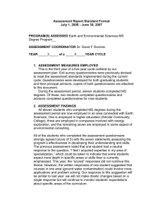 Assessment Report Standard Format July 1, 2006 - June 30, 2007