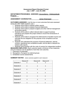 Assessment Report Standard Format – June 30, 2008 July 1, 2007