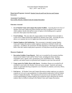 Assessment Report Standard Format July 1, 2010 - June 30, 2011  Recreation