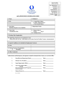 A&P Appointment Form