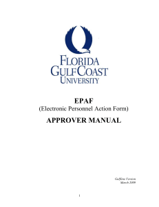 Electronic Personnel Action Form (EPAF) Approver Manual