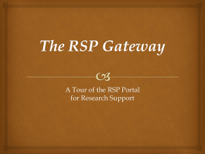 A Tour of the RSP Portal for Research Support