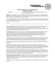 2015 Colorado Science and Engineering Fair Affiliation Agreement