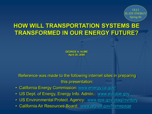How Will Transportation Systems be Transformed in Our Energy Future (powerpoint) by George Hume