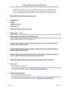 Graduate Degree-Major Revision Proposal Form