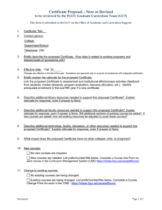 New Certificate and Certificate Revision Proposal Form