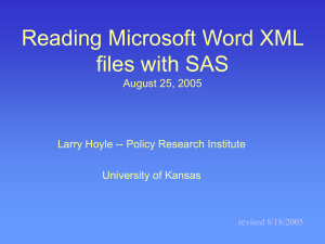 Kansas City Area SAS Usre Group (KCASUG) PowerPoint slides (ppt)