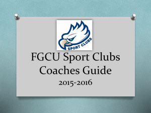 FGCU Sport Clubs Coaches Guide 2015-2016