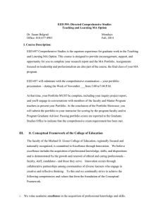 EED 595: Directed Comprehensive Studies Teaching and Learning MA Option