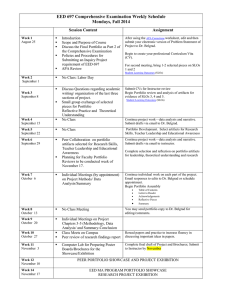 EED 697 Comprehensive Examination Weekly Schedule Mondays, Fall 2014 Session Content Assignment