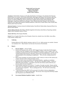 Florida Gulf Coast University Faculty Senate Meeting Minutes of 10/12/07 Student Union Chambers