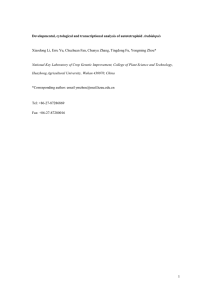 Xiaodong Li, Erru Yu, Chuchuan Fan, Chunyu Zhang, Tingdong Fu,... Arabidopsis National Key Laboratory of Crop Genetic Improvement, College of Plant... Huazhong Agricultural University, Wuhan 430070, China