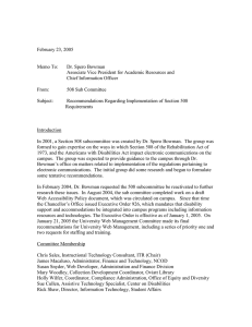 508 Sub Committee Recommendations (2/24/05)