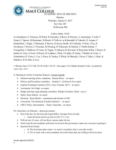 January 2015 Academic Senate Meeting Minutes