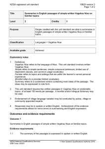 NZQA registered unit standard 19820 version 3  Page 1 of 2