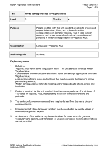 NZQA registered unit standard 19830 version 3  Page 1 of 3