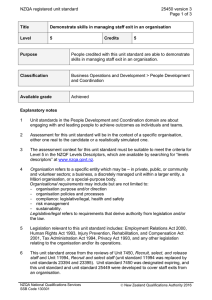 NZQA registered unit standard 25450 version 3  Page 1 of 3