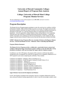 University of Hawaii Community Colleges Annual Report of Program Data Analysis