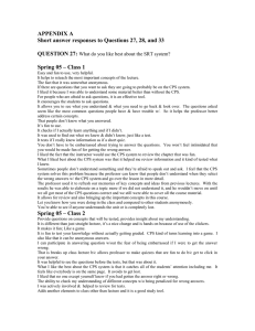 APPENDIX A Short answer responses to Questions 27, 28, and 33
