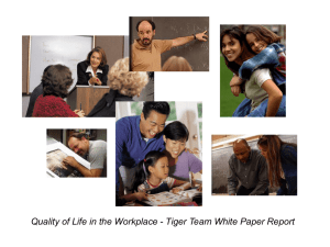 Quality of Life in the Workplace - Tiger Team White...