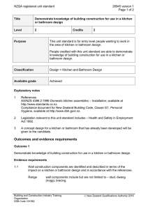 NZQA registered unit standard 26945 version 1  Page 1 of 2