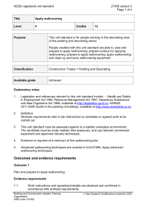 NZQA registered unit standard 27395 version 2  Page 1 of 4