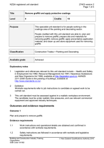 NZQA registered unit standard 27403 version 2  Page 1 of 4