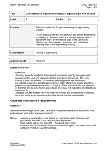 NZQA registered unit standard 27572 version 2  Page 1 of 3