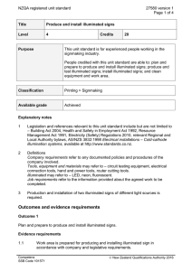 NZQA registered unit standard 27580 version 1  Page 1 of 4