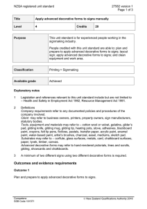 NZQA registered unit standard 27582 version 1  Page 1 of 3