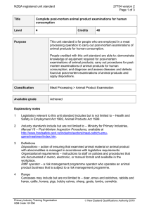 NZQA registered unit standard 27754 version 2  Page 1 of 3