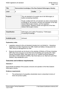 NZQA registered unit standard 25148 version 2  Page 1 of 3