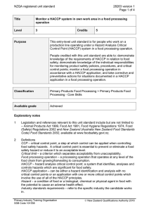 NZQA registered unit standard 28263 version 1  Page 1 of 4