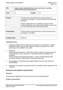 NZQA registered unit standard 29089 version 1  Page 1 of 3