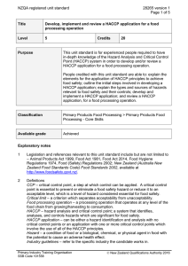 NZQA registered unit standard 28265 version 1  Page 1 of 5