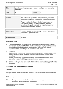 NZQA registered unit standard 29143 version 1  Page 1 of 3