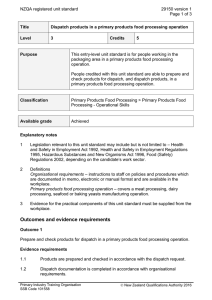 NZQA registered unit standard 29150 version 1  Page 1 of 3