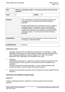 NZQA registered unit standard 29153 version 1  Page 1 of 4