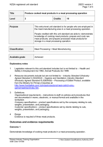 NZQA registered unit standard 28251 version 1  Page 1 of 4