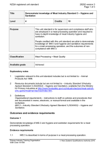 NZQA registered unit standard 26292 version 3  Page 1 of 3
