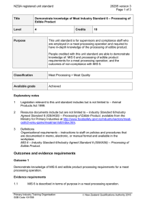 NZQA registered unit standard 26295 version 3  Page 1 of 3