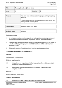 NZQA registered unit standard 28207 version 1  Page 1 of 3