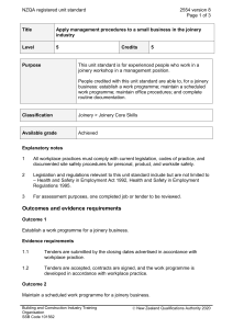 NZQA registered unit standard 2554 version 8  Page 1 of 3