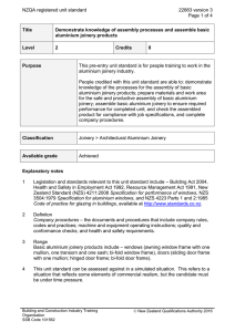 NZQA registered unit standard 22883 version 3  Page 1 of 4
