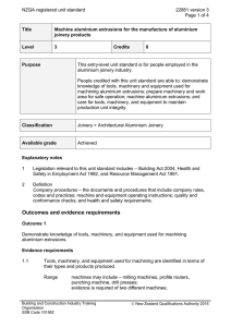 NZQA registered unit standard 22881 version 3  Page 1 of 4