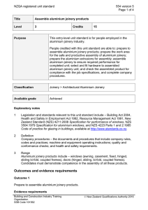 NZQA registered unit standard 554 version 5  Page 1 of 4
